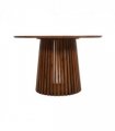 Slatted Mango Wood Round Dining Table 4 To 6 Seater