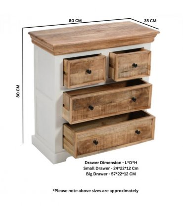 Alfie Solid Mango Wood 4 Chest Of Drawers