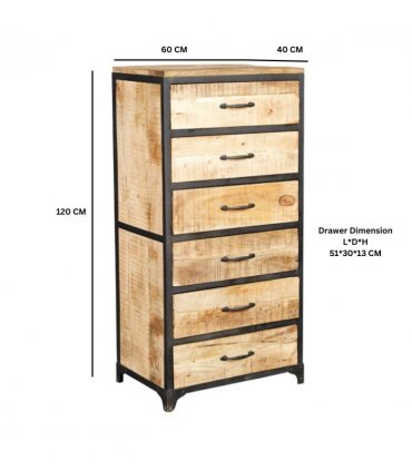 Cosmo Industrial Tall Chest