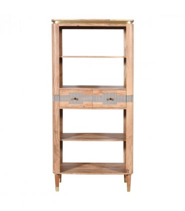 Wilton Acacia Wood 2 Drawers Open Bookcase