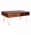 Dark Gold Rectangular Coffee Table With Drawer