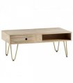Light Gold Rectangular Coffee Table With Drawer