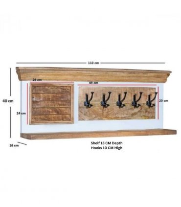 Alfie Wood Hook/Coat Hanger Wall