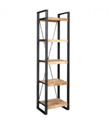 Cosmo Industrial Slim Open Bookcase