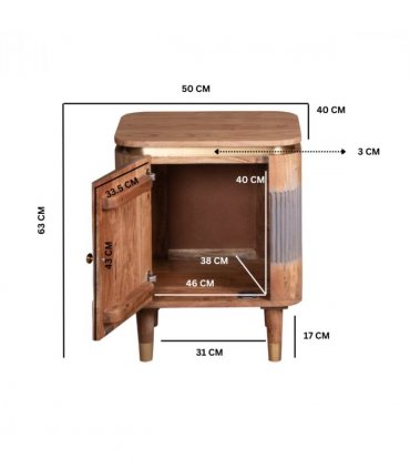 Wilton Acacia Wood Bedside Table