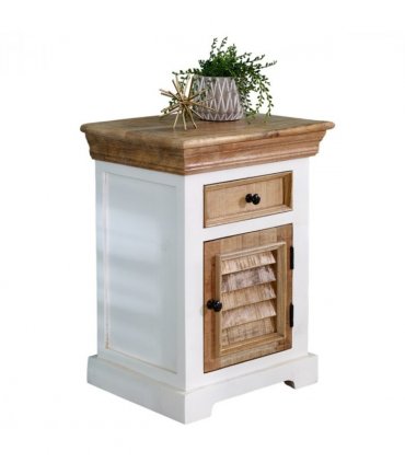 Alfie Solid Mango Wood Bedside Cabinet 1 Drawer  1 Door