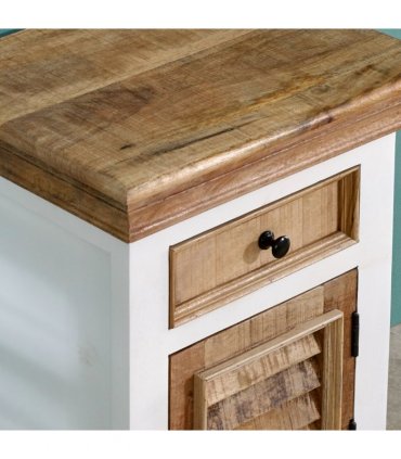 Alfie Solid Mango Wood Bedside Cabinet 1 Drawer  1 Door