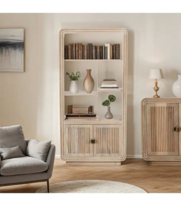 Hudson Carved Mango Wood Bookcase