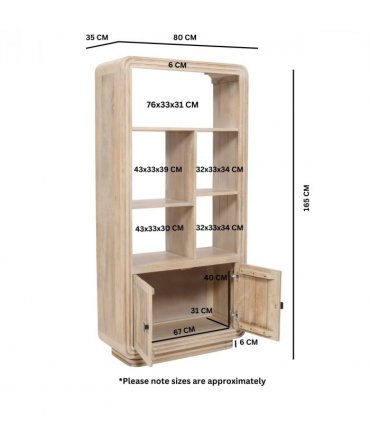 Hudson Carved Mango Wood Bookcase