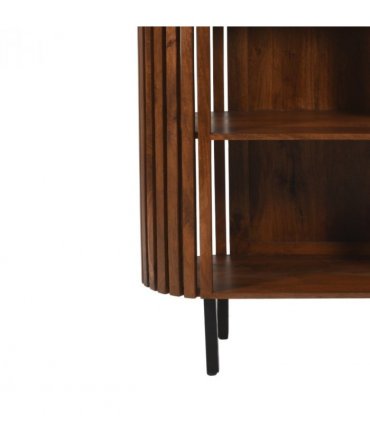 Slatted Mango Wood Bookcase- Medium High