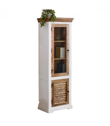 Alfie Wood Bookcase/Display Cabinet - 3 Shelves & 1 Door
