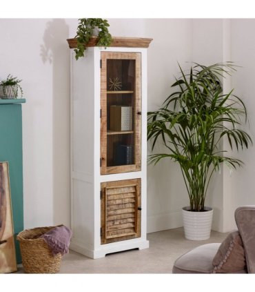 Alfie Wood Bookcase/Display Cabinet - 3 Shelves & 1 Door