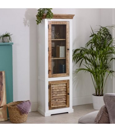 Alfie Wood Bookcase/Display Cabinet - 3 Shelves & 1 Door
