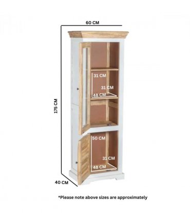 Alfie Wood Bookcase/Display Cabinet - 3 Shelves & 1 Door