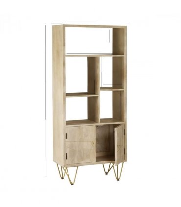 Light Gold Large Bookcase 2 Door