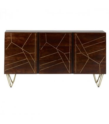 Dark Gold Extra Large Sideboard 3 Drawers And 2 Doors