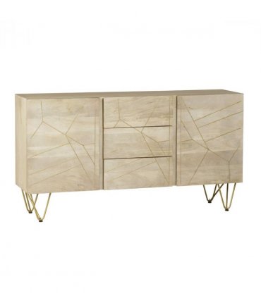 Light Gold Extra Large Sideboard 3 Drawers And 2 Doors