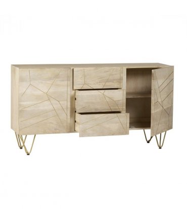 Light Gold Extra Large Sideboard 3 Drawers And 2 Doors