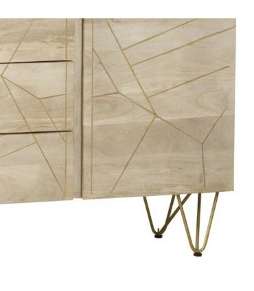 Light Gold Extra Large Sideboard 3 Drawers And 2 Doors