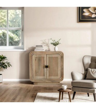 Hudson Carved Mango Wood Mini Sideboard