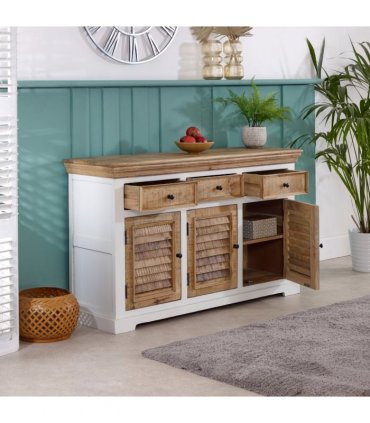 Alfie Wood Sideboard - 3 Drawers & 3 Doors