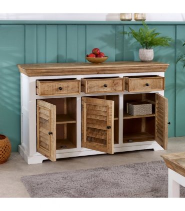 Alfie Wood Sideboard - 3 Drawers & 3 Doors