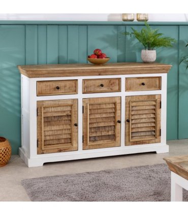 Alfie Wood Sideboard - 3 Drawers & 3 Doors