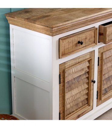 Alfie Wood Sideboard - 3 Drawers & 3 Doors