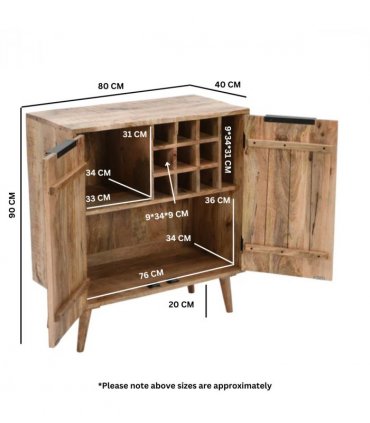 Surrey Solid Wood Drinks Cabinet / Sideboard