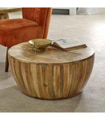 Surrey Solid Wood Drum Coffee Table