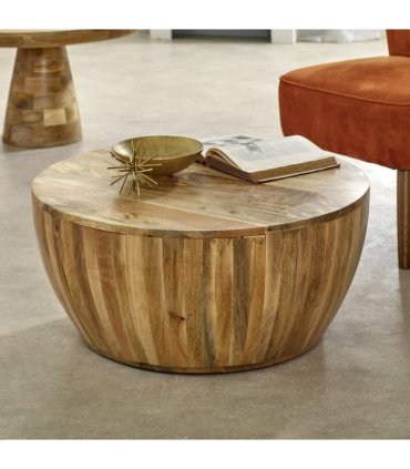 Surrey Solid Wood Drum Coffee Table