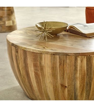 Surrey Solid Wood Drum Coffee Table