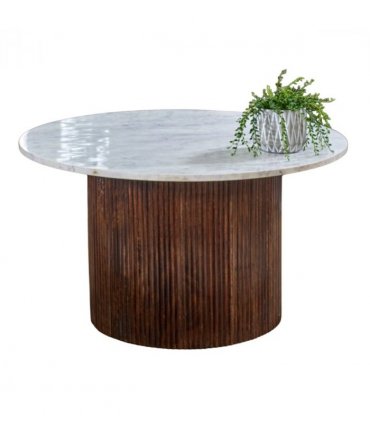 Opal Mango Wood Coffee Table With Marble Top