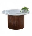 Opal Mango Wood Coffee Table With Marble Top