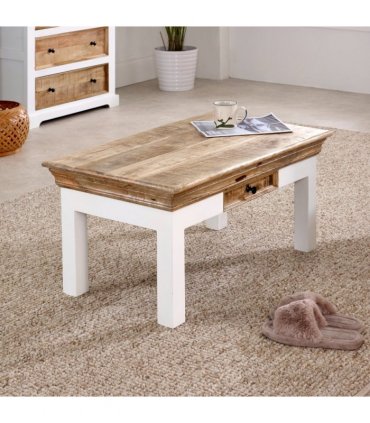 Alfie Coffee Table With Drawer Solid Mango Wood