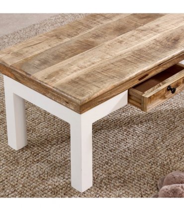 Alfie Coffee Table With Drawer Solid Mango Wood