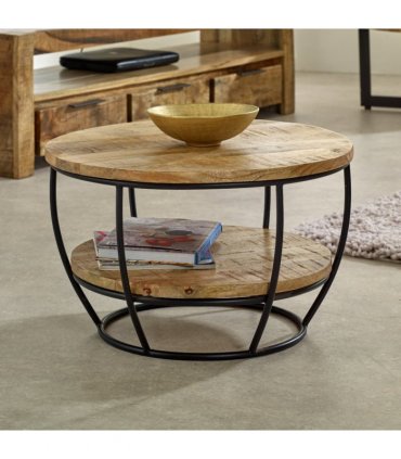 Surrey Solid Wood & Metal Coffee Table With Shelf