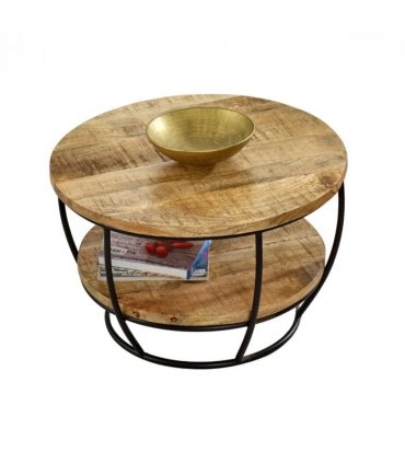 Surrey Solid Wood & Metal Coffee Table With Shelf