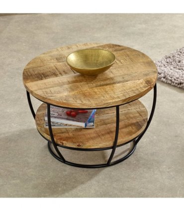 Surrey Solid Wood & Metal Coffee Table With Shelf