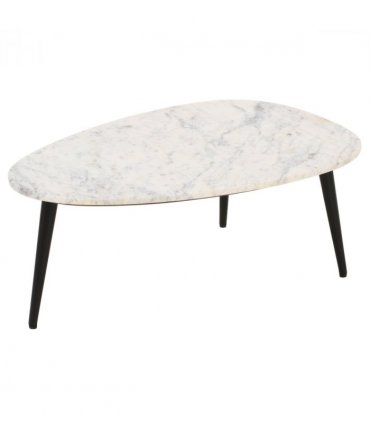 Opal Coffee Table With White Marble Top & Metal Legs