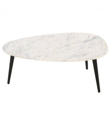Opal Coffee Table With White Marble Top & Metal Legs