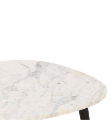 Opal Coffee Table With White Marble Top & Metal Legs