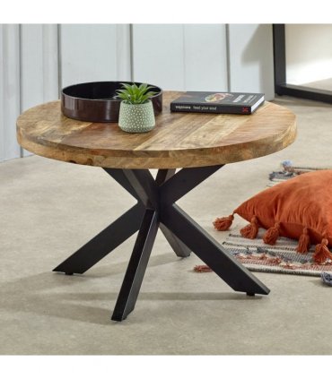 Surrey Solid Wood Coffee Table With Metal Spider Legs