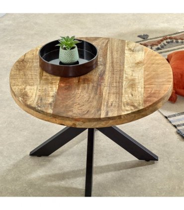 Surrey Solid Wood Coffee Table With Metal Spider Legs