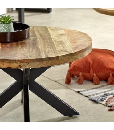 Surrey Solid Wood Coffee Table With Metal Spider Legs