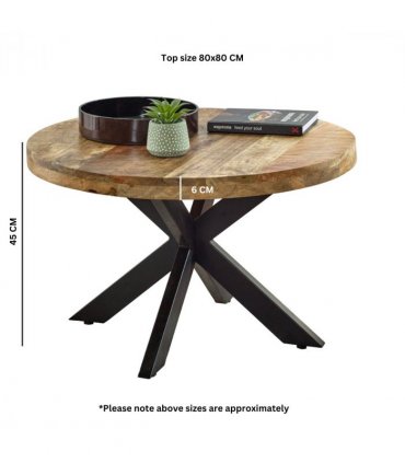 Surrey Solid Wood Coffee Table With Metal Spider Legs
