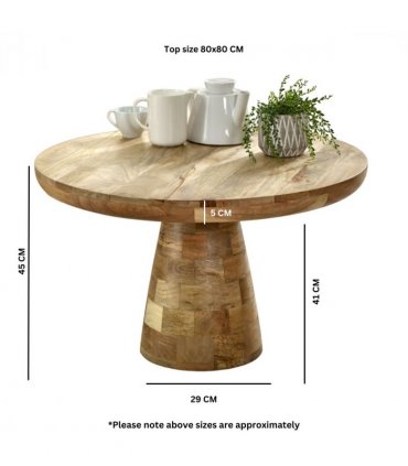Surrey Solid Wood Coffee Table Mushroom Style