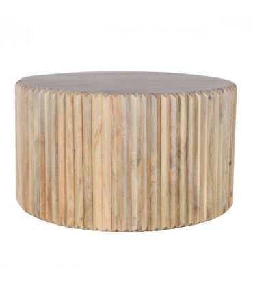 Hudson Carved Mango Wood Round Coffee Table