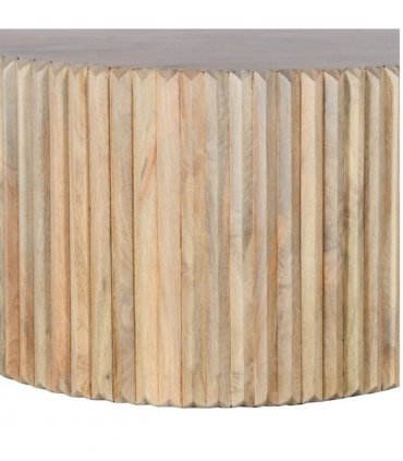 Hudson Carved Mango Wood Round Coffee Table