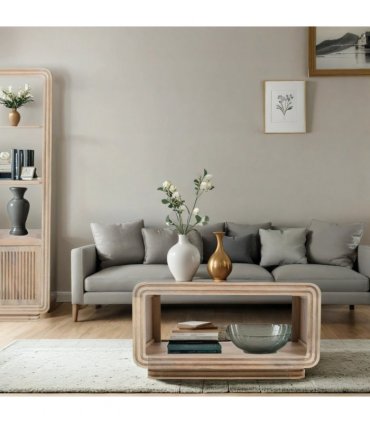 Hudson Carved Mango Wood Coffee Table